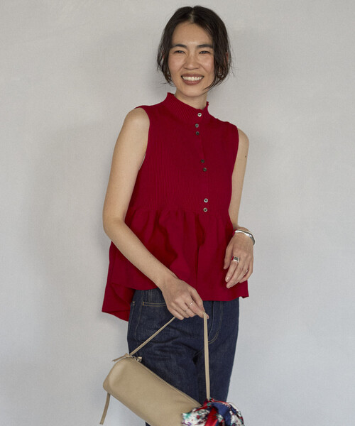 Firsthand（ファーストハンド）の「Firsthand/ファーストハンド ジャパンメイド ホールガーメント ペプラム ベスト（ベスト・レディース・ブラック/ベージュ/レッド・FREE）」の17枚目の写真