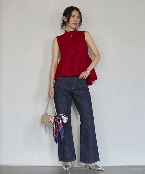 Firsthand（ファーストハンド）の「Firsthand/ファーストハンド ジャパンメイド ホールガーメント ペプラム ベスト（ベスト・レディース・ブラック/ベージュ/レッド・FREE）」の19枚目の写真