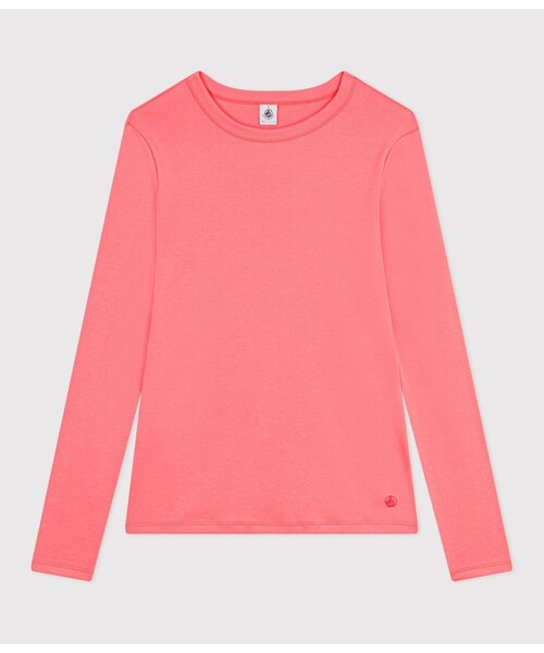 PETIT BATEAU(プチバトー)の「クルーネック長袖Tシャツ(Tシャツ/カットソー・レディース・ライトブルー/オレンジ・XX-SMALL/X-SMALL/SMALL/MEDIUM/LARGE)」の1枚目の写真