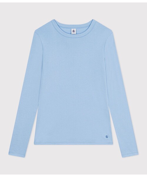 PETIT BATEAU(プチバトー)の「クルーネック長袖Tシャツ(Tシャツ/カットソー・レディース・ライトブルー/オレンジ・XX-SMALL/X-SMALL/SMALL/MEDIUM/LARGE)」の2枚目の写真