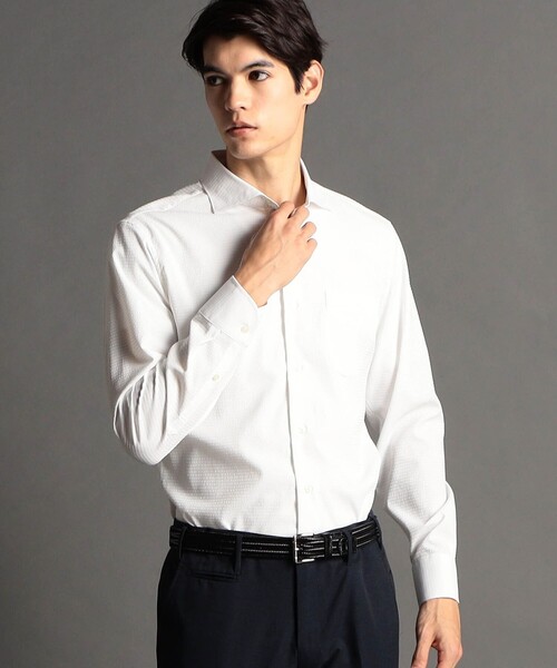 MONSIEUR NICOLE（ムッシュニコル）の「【ex/tra】DotAirサッカー カッタウェイカラーシャツ（シャツ/ブラウス・メンズ・ブルー/ホワイト/ライトグレー・MEDIUM/LARGE/SMALL/X-LARGE）」の2枚目の写真