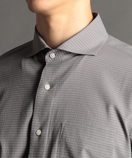 MONSIEUR NICOLE（ムッシュニコル）の「【ex/tra】DotAirサッカー カッタウェイカラーシャツ（シャツ/ブラウス・メンズ・ブルー/ホワイト/ライトグレー・MEDIUM/LARGE/SMALL/X-LARGE）」の11枚目の写真