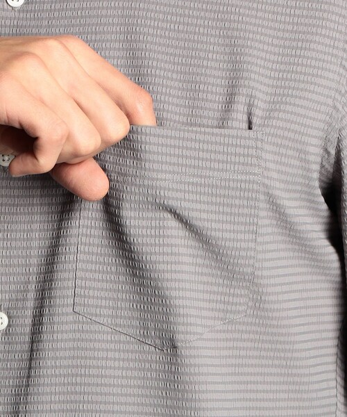 MONSIEUR NICOLE（ムッシュニコル）の「【ex/tra】DotAirサッカー カッタウェイカラーシャツ（シャツ/ブラウス・メンズ・ブルー/ホワイト/ライトグレー・MEDIUM/LARGE/SMALL/X-LARGE）」の12枚目の写真