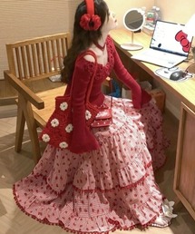 center i（センターアイ）の「いちご柄×チェックティアードスカート（スカート）」