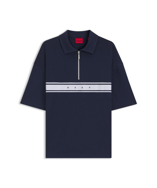 HUGO（ヒューゴ）の「ストレッチコットン ポロシャツ ロゴテープ（ポロシャツ・メンズ・ネイビー・M/L/XL/S）」の5枚目の写真