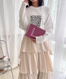 レオパード英字ロンT/長袖Tシャツ