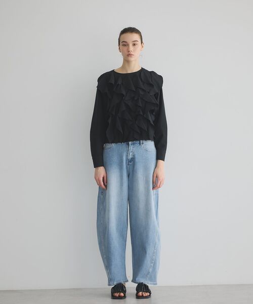 GARAGE OF GOOD CLOTHING(ガレージオブグッドクロージング)の「シャーリングフラットサンダル(サンダル・レディース・ブラック・S)」の7枚目の写真