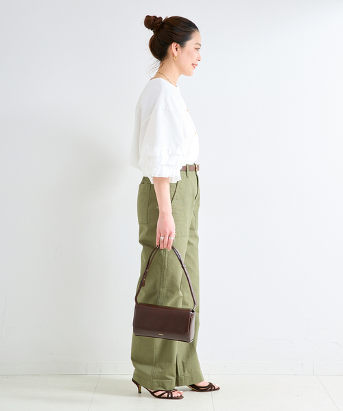 B.C STOCK（ベーセーストック）の「手洗い可 / UVcare / 接触冷感 / add Function フリル袖ブラウス（シャツ/ブラウス・レディース・ベージュ/ブラック/ホワイト・FREE）」の11枚目の写真