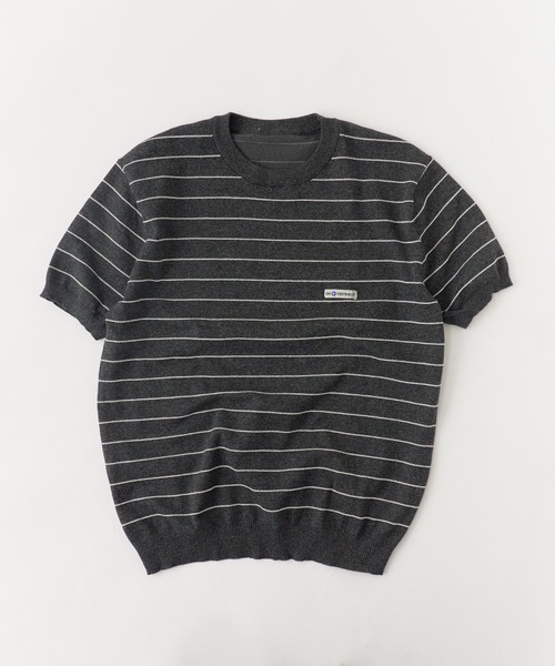 OK YESTERDAY(オッケーイエスタデイ)の「OK YESTERDAY / オーケー イエスタデイ ショートスリーブ ボーダーニット / SHORT-SLEEVE BORDER KNIT 秋 秋服 2026年秋冬 冬服(ニット/セーター・メンズ・ネイビー/ブラック/グレー・FREE)」の4枚目の写真