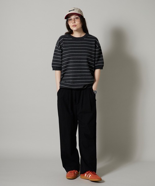 OK YESTERDAY(オッケーイエスタデイ)の「OK YESTERDAY / オーケー イエスタデイ ショートスリーブ ボーダーニット / SHORT-SLEEVE BORDER KNIT 秋 秋服 2026年秋冬 冬服(ニット/セーター・メンズ・ネイビー/ブラック/グレー・FREE)」の7枚目の写真