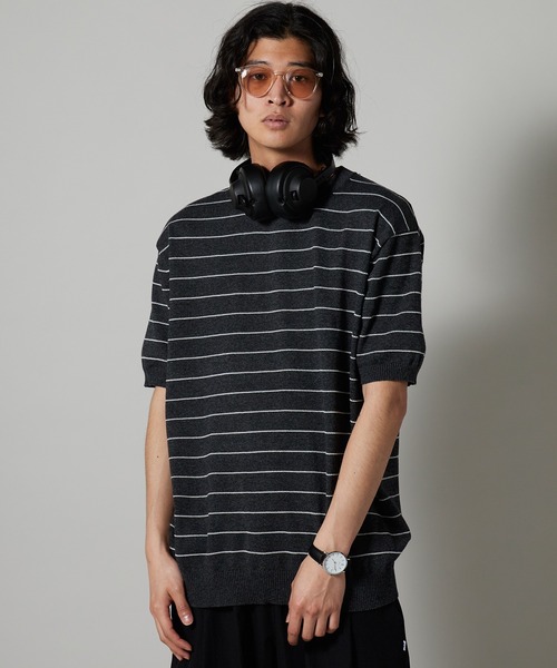 OK YESTERDAY(オッケーイエスタデイ)の「OK YESTERDAY / オーケー イエスタデイ ショートスリーブ ボーダーニット / SHORT-SLEEVE BORDER KNIT 秋 秋服 2026年秋冬 冬服(ニット/セーター・メンズ・ネイビー/ブラック/グレー・FREE)」の11枚目の写真
