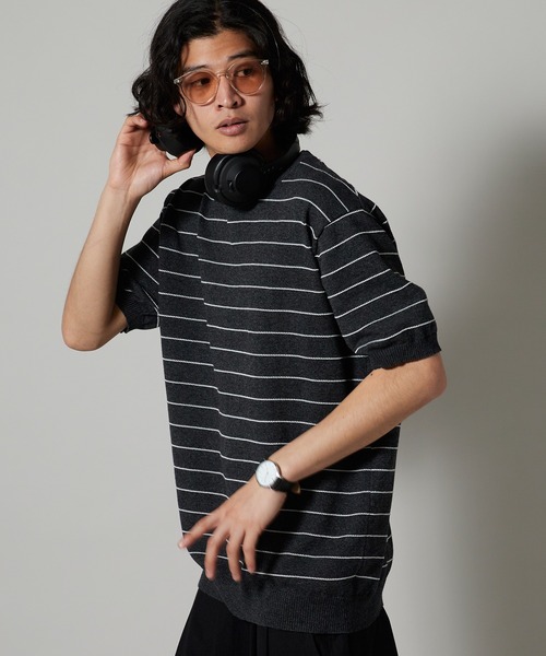 OK YESTERDAY(オッケーイエスタデイ)の「OK YESTERDAY / オーケー イエスタデイ ショートスリーブ ボーダーニット / SHORT-SLEEVE BORDER KNIT 秋 秋服 2026年秋冬 冬服(ニット/セーター・メンズ・ネイビー/ブラック/グレー・FREE)」の12枚目の写真