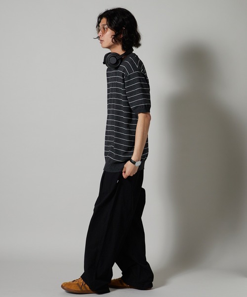 OK YESTERDAY(オッケーイエスタデイ)の「OK YESTERDAY / オーケー イエスタデイ ショートスリーブ ボーダーニット / SHORT-SLEEVE BORDER KNIT 秋 秋服 2026年秋冬 冬服(ニット/セーター・メンズ・ネイビー/ブラック/グレー・FREE)」の15枚目の写真