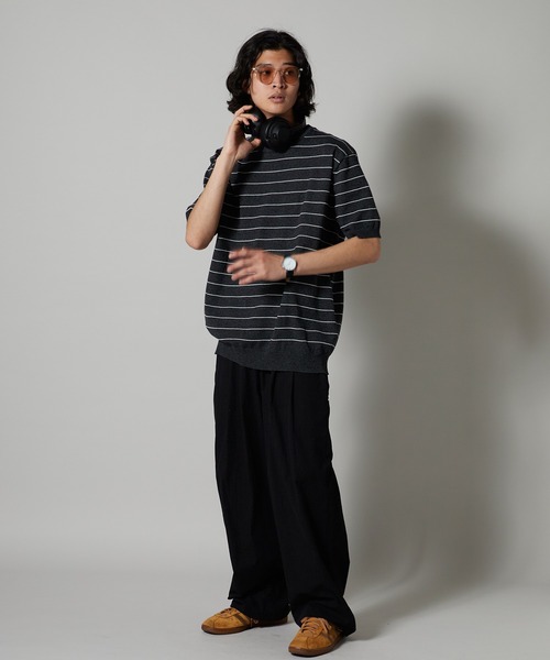 OK YESTERDAY(オッケーイエスタデイ)の「OK YESTERDAY / オーケー イエスタデイ ショートスリーブ ボーダーニット / SHORT-SLEEVE BORDER KNIT 秋 秋服 2026年秋冬 冬服(ニット/セーター・メンズ・ネイビー/ブラック/グレー・FREE)」の16枚目の写真