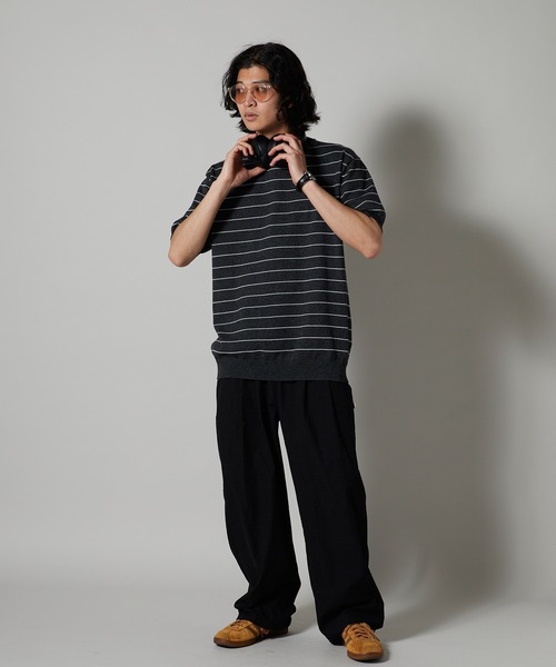 OK YESTERDAY(オッケーイエスタデイ)の「OK YESTERDAY / オーケー イエスタデイ ショートスリーブ ボーダーニット / SHORT-SLEEVE BORDER KNIT 秋 秋服 2026年秋冬 冬服(ニット/セーター・メンズ・ネイビー/ブラック/グレー・FREE)」の17枚目の写真