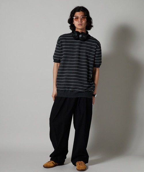 OK YESTERDAY(オッケーイエスタデイ)の「OK YESTERDAY / オーケー イエスタデイ ショートスリーブ ボーダーニット / SHORT-SLEEVE BORDER KNIT 秋 秋服 2026年秋冬 冬服(ニット/セーター・メンズ・ネイビー/ブラック/グレー・FREE)」の14枚目の写真