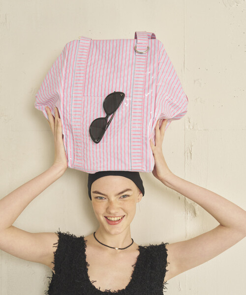 Firsthand（ファーストハンド）の「Firsthand/ファーストハンド ラミネート加工 ビッグトートバッグ（トートバッグ・レディース・ベージュ/ネイビー/ピンク・ONE SIZE）」の12枚目の写真