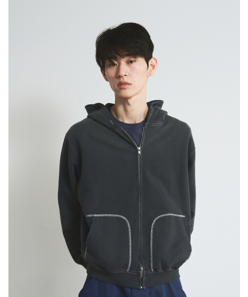 Aged Zip Hoodie - Charcoal（パーカー）｜LORES（ロアス）の 
