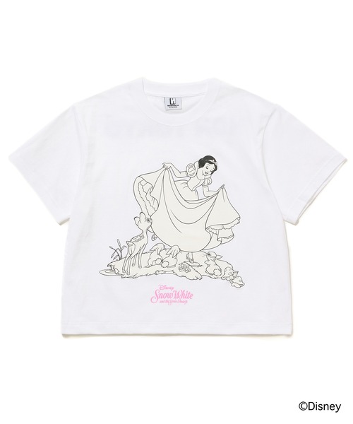 NON TOKYO(ノントーキョー)の「Disney 『Snow White』 NON TOKYO PRINT SHORT T-SHIRT(SNOW WHITE)(Tシャツ/カットソー・レディース・ホワイト/ネイビー・1/2)」の6枚目の写真