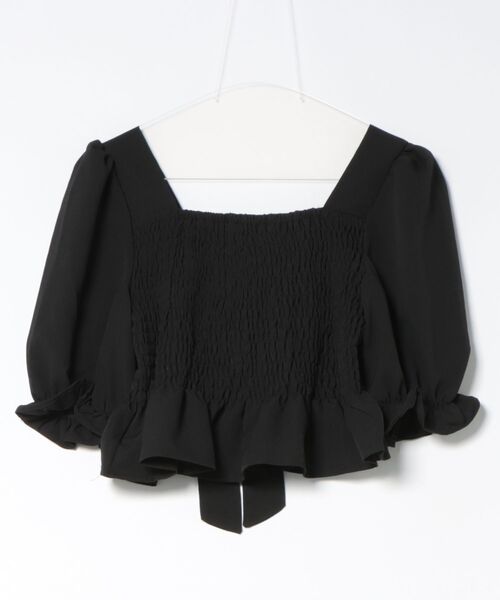 GORGE（ゴージ）の「《フロントリボン×シャーリング》ブラウス／フェミニン／春夏／全3色（シャツ/ブラウス・レディース・オフホワイト/アイボリー系/ブラック・F）」の6枚目の写真