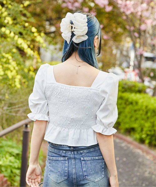GORGE（ゴージ）の「《フロントリボン×シャーリング》ブラウス／フェミニン／春夏／全3色（シャツ/ブラウス・レディース・オフホワイト/アイボリー系/ブラック・F）」の22枚目の写真
