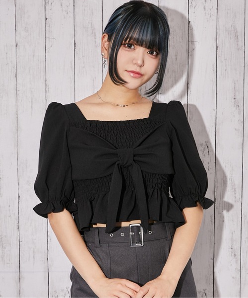 GORGE（ゴージ）の「《フロントリボン×シャーリング》ブラウス／フェミニン／春夏／全3色（シャツ/ブラウス・レディース・オフホワイト/アイボリー系/ブラック・F）」の21枚目の写真