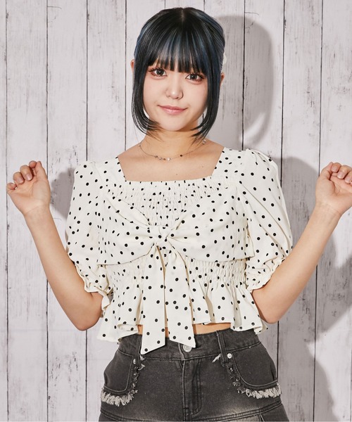 GORGE（ゴージ）の「《フロントリボン×シャーリング》ブラウス／フェミニン／春夏／全3色（シャツ/ブラウス・レディース・オフホワイト/アイボリー系/ブラック・F）」の17枚目の写真