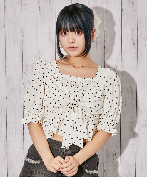 GORGE（ゴージ）の「《フロントリボン×シャーリング》ブラウス／フェミニン／春夏／全3色（シャツ/ブラウス・レディース・オフホワイト/アイボリー系/ブラック・F）」の16枚目の写真