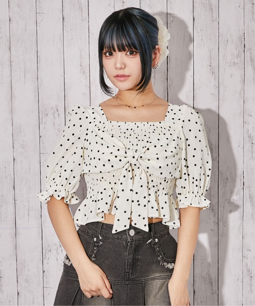 GORGE（ゴージ）の「《フロントリボン×シャーリング》ブラウス／フェミニン／春夏／全3色（シャツ/ブラウス・レディース・オフホワイト/アイボリー系/ブラック・F）」の15枚目の写真
