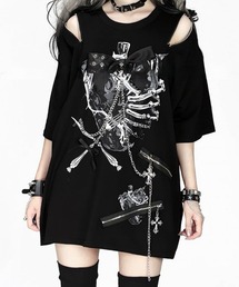 『AOSPACE/アオスペース』ショルダーZIPイチゴプリントTシャツ