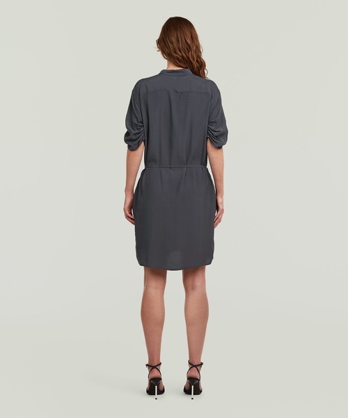 G-STAR（ジースター）の「Fluid Dress/ミリタリーディテールフロントポケットデザインシャツワンピース（ワンピース・レディース・グレー系その他/カーキオリーブ・MEDIUM/SMALL/X-SMALL）」の3枚目の写真