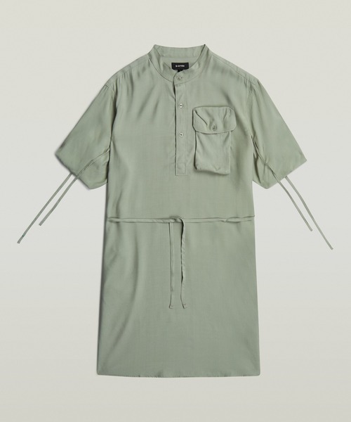 G-STAR（ジースター）の「Fluid Dress/ミリタリーディテールフロントポケットデザインシャツワンピース（ワンピース・レディース・グレー系その他/カーキオリーブ・MEDIUM/SMALL/X-SMALL）」の12枚目の写真