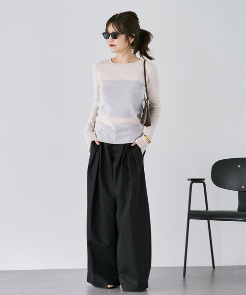 追加》Mesh Sheer ロンT 6（Tシャツ/カットソー）｜Plage（プラージュ