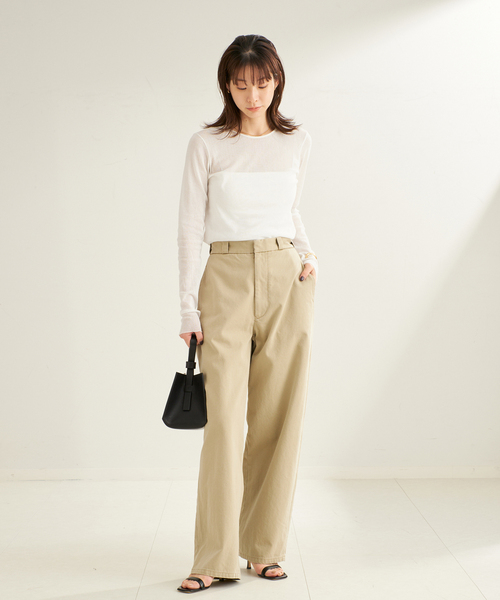 プラージュ　ロンT 追加》Mesh Sheer ロンT 6のコーディネートスナップ（midori）｜Plage