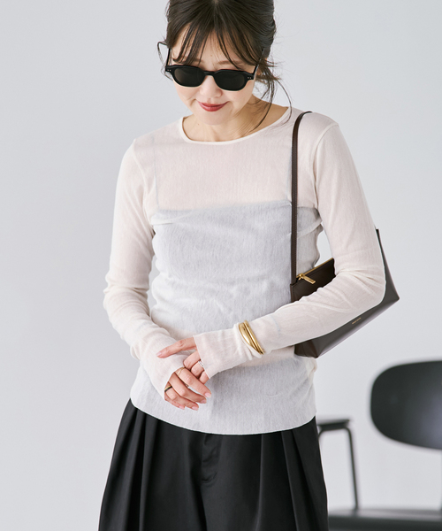 plage(プラージュ)の「《追加》Mesh Sheer ロンT 6(Tシャツ/カットソー・レディース・ベージュ系その他/ホワイト・FREE)」の14枚目の写真