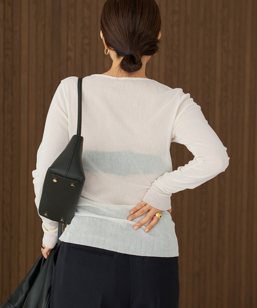 plage(プラージュ)の「《追加》Mesh Sheer ロンT 6(Tシャツ/カットソー・レディース・ベージュ系その他/ホワイト・FREE)」の5枚目の写真