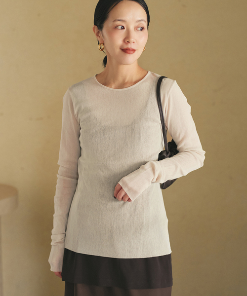 plage(プラージュ)の「《追加》Mesh Sheer ロンT 6(Tシャツ/カットソー・レディース・ベージュ系その他/ホワイト・FREE)」の18枚目の写真