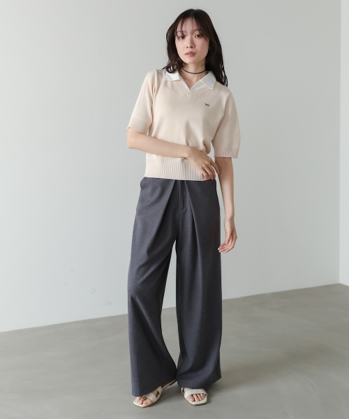 Bab(バブ)の「シャツレイヤードライクサマーニットトップス(Tシャツ/カットソー・レディース・アイボリー/グレー/ピンク・FREE)」の10枚目の写真