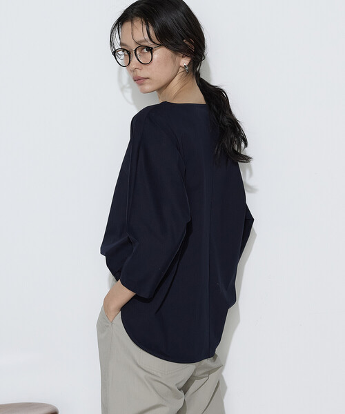 COMME CA Wardrobe(コムサワードローブ)の「トリコット ボートネックプルオーバー(Tシャツ/カットソー・レディース・グリーン/ホワイト/ネイビー・FREE)」の20枚目の写真