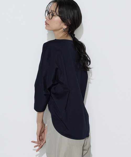 COMME CA Wardrobe(コムサワードローブ)の「トリコット ボートネックプルオーバー(Tシャツ/カットソー・レディース・グリーン/ホワイト/ネイビー・FREE)」の4枚目の写真