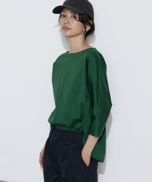 COMME CA Wardrobe(コムサワードローブ)の「トリコット ボートネックプルオーバー(Tシャツ/カットソー・レディース・グリーン/ホワイト/ネイビー・FREE)」の6枚目の写真