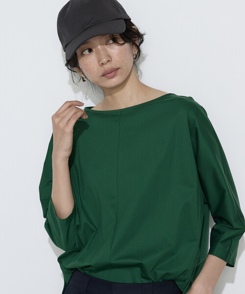 COMME CA Wardrobe(コムサワードローブ)の「トリコット ボートネックプルオーバー(Tシャツ/カットソー・レディース・グリーン/ホワイト/ネイビー・FREE)」の7枚目の写真