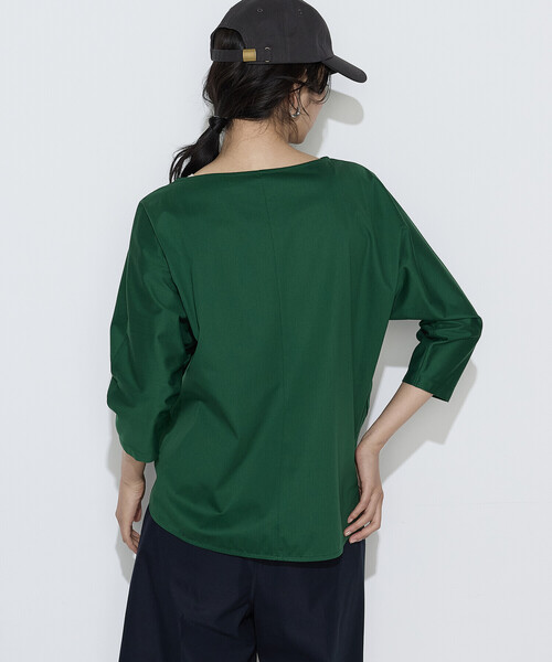 COMME CA Wardrobe(コムサワードローブ)の「トリコット ボートネックプルオーバー(Tシャツ/カットソー・レディース・グリーン/ホワイト/ネイビー・FREE)」の10枚目の写真