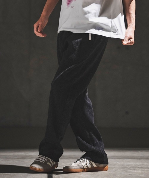 GLIMCLAP（グリムクラップ）の「mp14933- Melange Rib-Bonded Semi-Flare Pants カットソーパンツ(202-057-gls-cg)（その他パンツ・メンズ・ブラック×ホワイト/オフホワイト/ホワイト×ブラック/ブラック・S/M/L）」の9枚目の写真