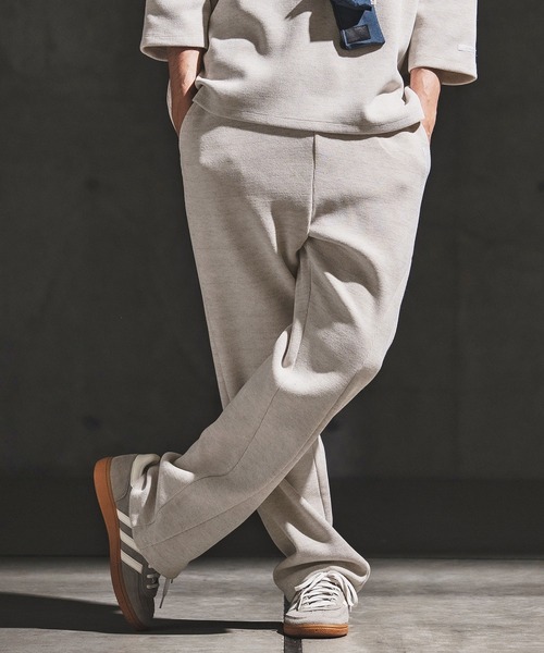 GLIMCLAP（グリムクラップ）の「mp14933- Melange Rib-Bonded Semi-Flare Pants カットソーパンツ(202-057-gls-cg)（その他パンツ・メンズ・ブラック×ホワイト/オフホワイト/ホワイト×ブラック/ブラック・S/M/L）」の19枚目の写真
