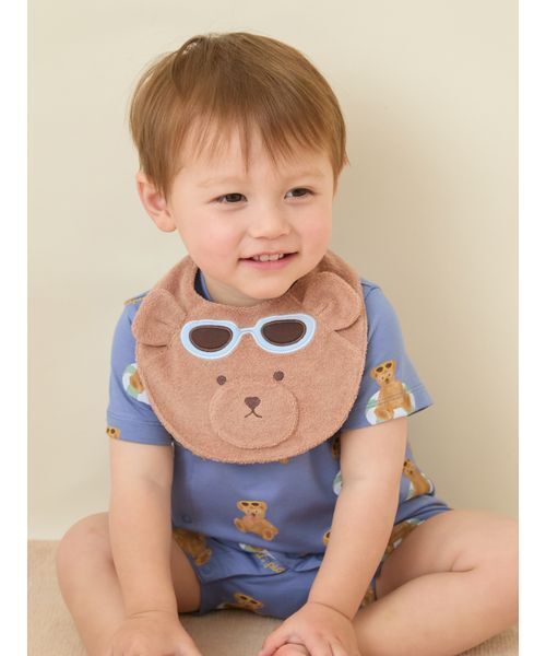 gelato pique（ジェラートピケ）の「【BABY】サマーベアスタイ（スタイ/よだれかけ・キッズ・ブラウン・F）」の2枚目の写真