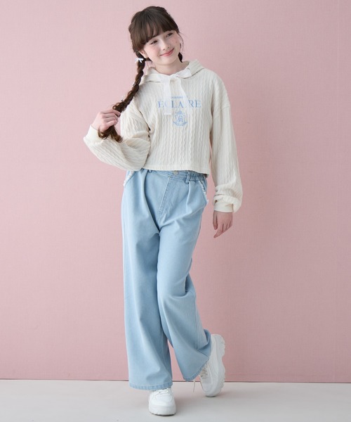 Amourire girl(アムリールガール)の「レース&刺繍カラーデニムパンツ(デニムパンツ・キッズ・サックスブルー/イエロー・160cm/150cm/140cm)」の20枚目の写真