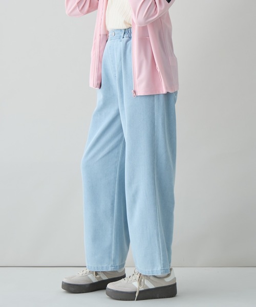 Amourire girl(アムリールガール)の「レース&刺繍カラーデニムパンツ(デニムパンツ・キッズ・サックスブルー/イエロー・160cm/150cm/140cm)」の17枚目の写真