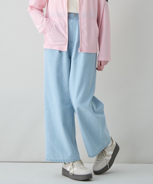 Amourire girl(アムリールガール)の「レース&刺繍カラーデニムパンツ(デニムパンツ・キッズ・サックスブルー/イエロー・160cm/150cm/140cm)」の18枚目の写真