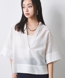 シアー素材ワイドスリーブシャツ<大きいサイズ有>シックスタイル